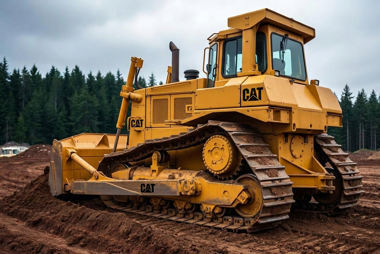 Trident Excavation bulldozer grading a lot in Washington state