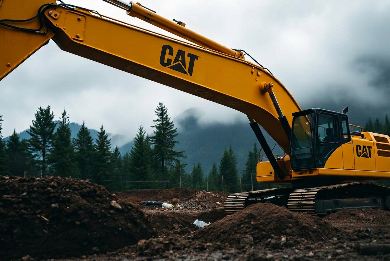 Trident Excavation excavator digging a foundation in Washington state